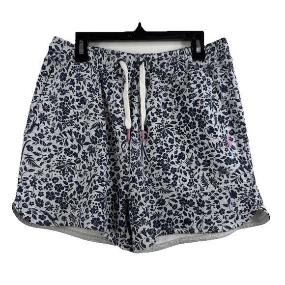 Joules New Sian Marled Ditsy Short US 2 Gray Floral Rabbit Print 100% Cotton - Picture 1 of 13